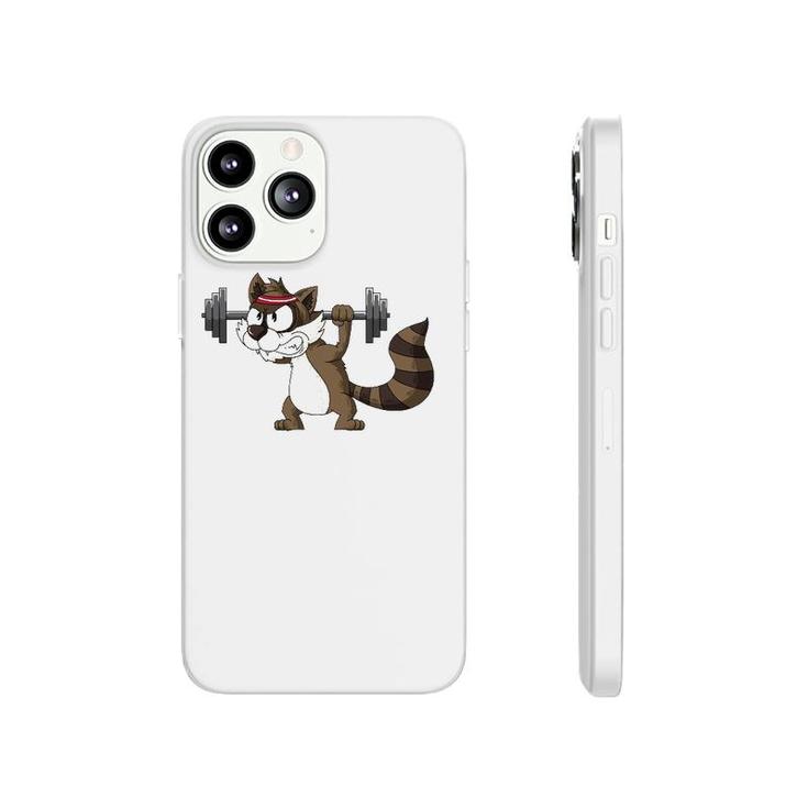 Raccoon Weight Lifting Gym Apparel Barbells Fitness Workout Phonecase iPhone