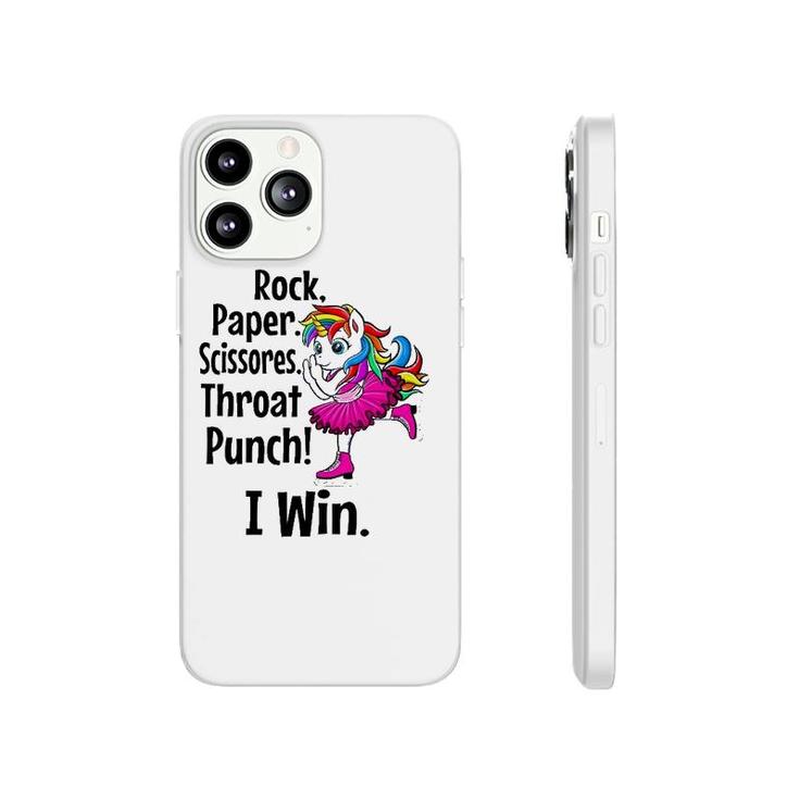 Rock Paper Scissors Throat Punch I Win Funny Phonecase iPhone