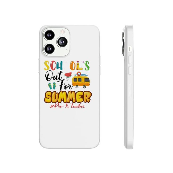 School's Out For Summer Pre-K Teacher Beach Vacation Van Car And Flip-Flops Phonecase iPhone