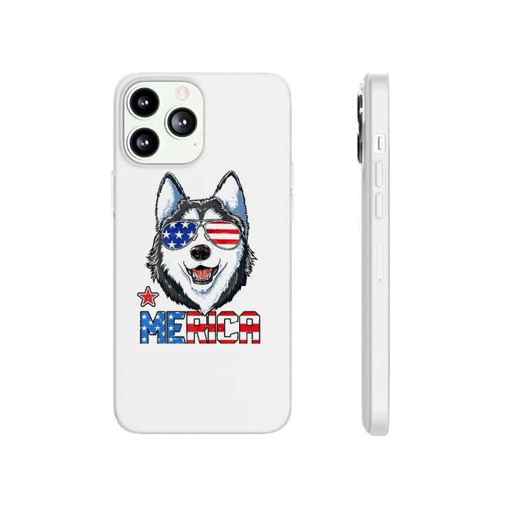 Siberian Husky 4Th Of July Gifts Merica Men American Flag  Phonecase iPhone