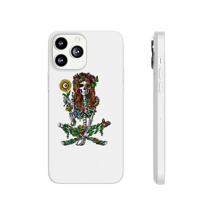 Skeleton Hippie Psychedelic Sunflower Nature Floral Women Phonecase iPhone