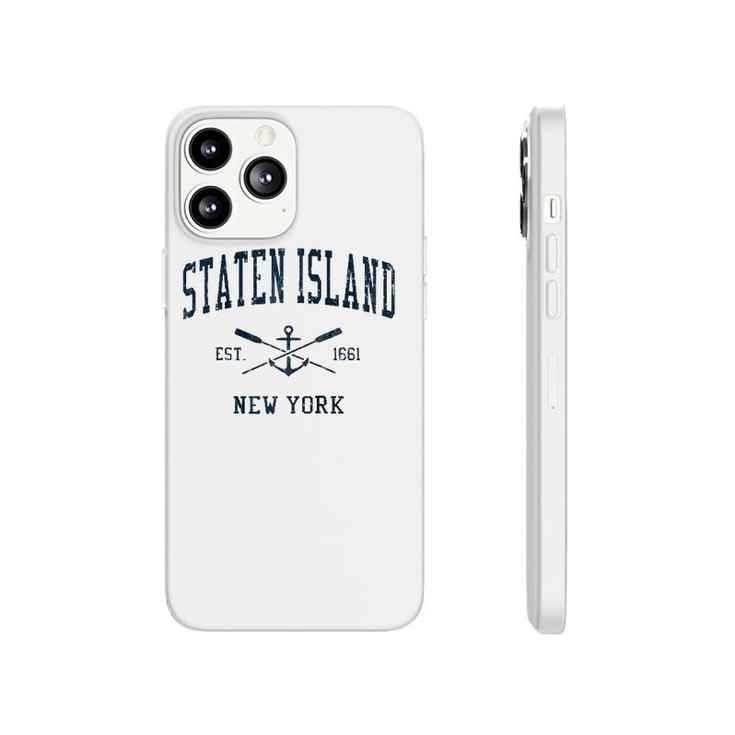 Staten Island Ny Vintage Navy Crossed Oars & Boat Anchor  Phonecase iPhone