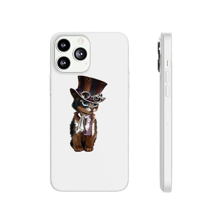 Steampunk Kitten With Hat, Glasses Gift Vintage Phonecase iPhone