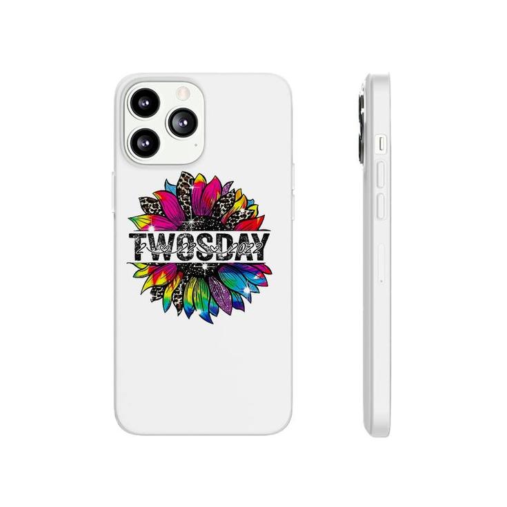 Sunflower Leopard Tie Dye Happy Twosday 2022 February 2Nd Phonecase iPhone