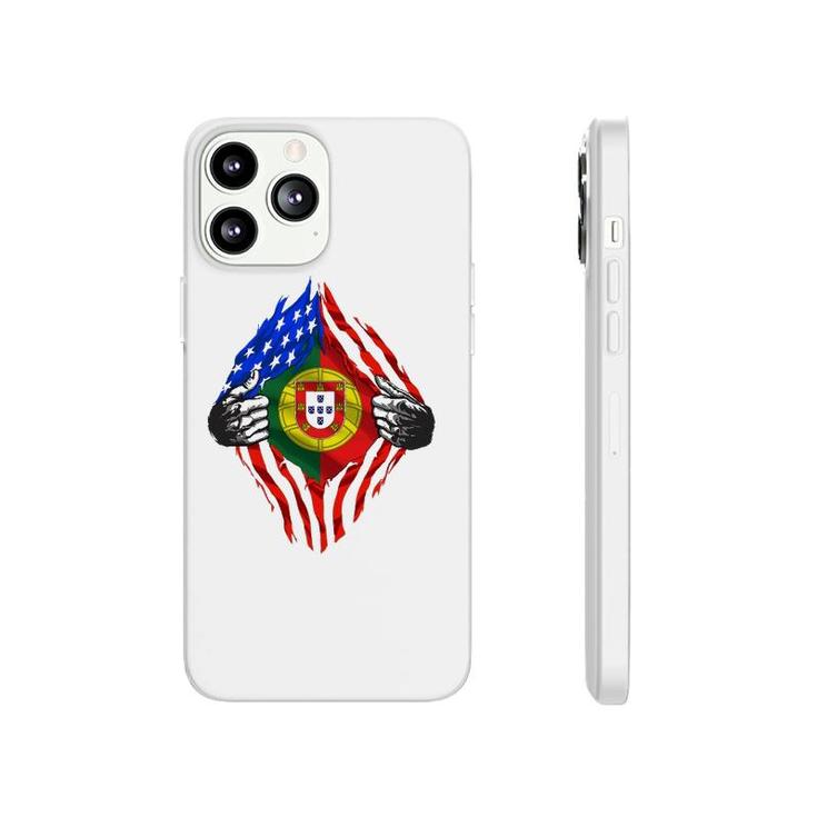 Super Portuguese Heritage Portugal Roots American Flag Gift Phonecase iPhone