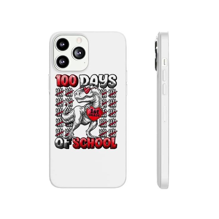T Rex 100 Days Of School 1St Grade  100 Days Smarter Phonecase iPhone