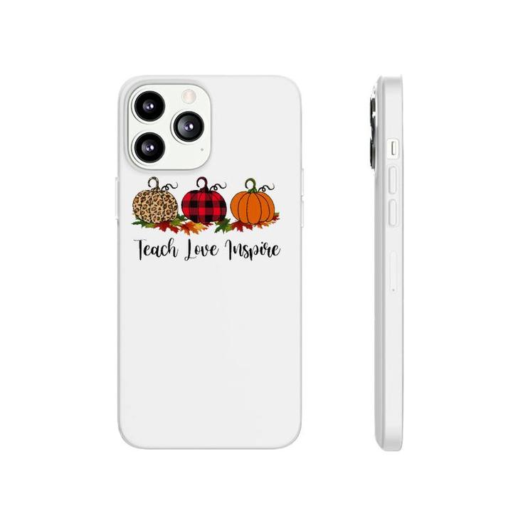 Teach Love Inspire Teacher Autumn Fall Pumpkin Leopard Phonecase iPhone