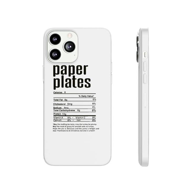 Thanksgiving Christmas Paper Plates Nutritional Facts Phonecase iPhone