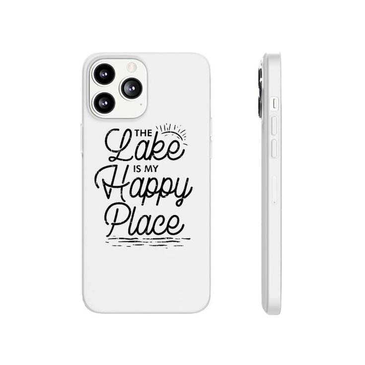 The Lake Is My Happy Place Funny Summer Camp Vacation Gift Phonecase iPhone