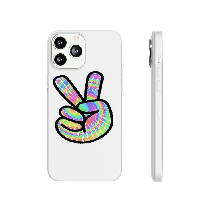 Tie-Dye Peace Sign Love Happy Colorful Tie-Dye Hippie Finger Phonecase iPhone
