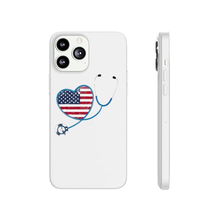 Usa Flag Heart 4Th Of July Gifts Nurse Phonecase iPhone