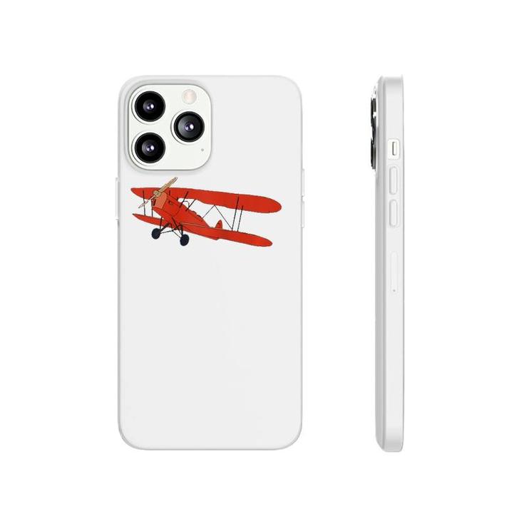 Vintage Airplane Aviation Pilot Retro Red Aircraft  Phonecase iPhone