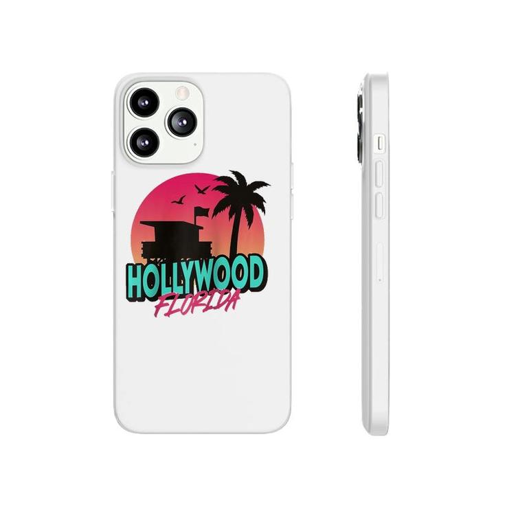 Vintage Hollywood Florida Beach Palm Trees Fl Distressed Phonecase iPhone