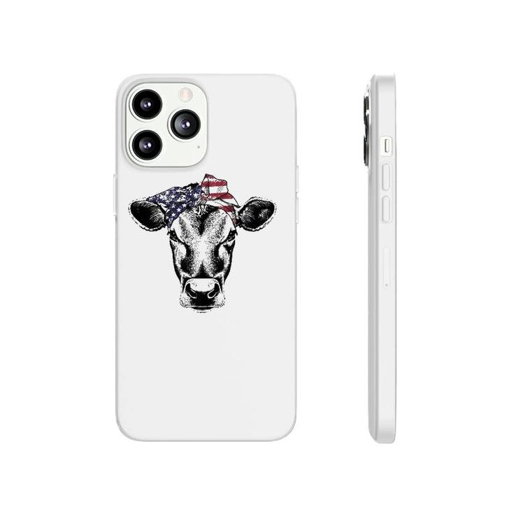 Vintage Patriot Cow Farm 4Th Of July American Flag  Phonecase iPhone