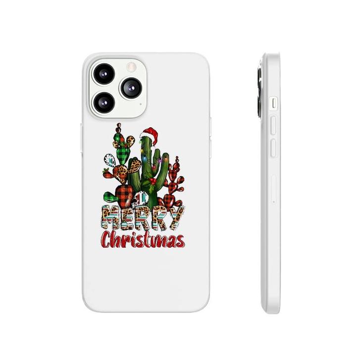 Western Texas Leopard Buffalo Plaid Cactus Merry Christmas Phonecase iPhone