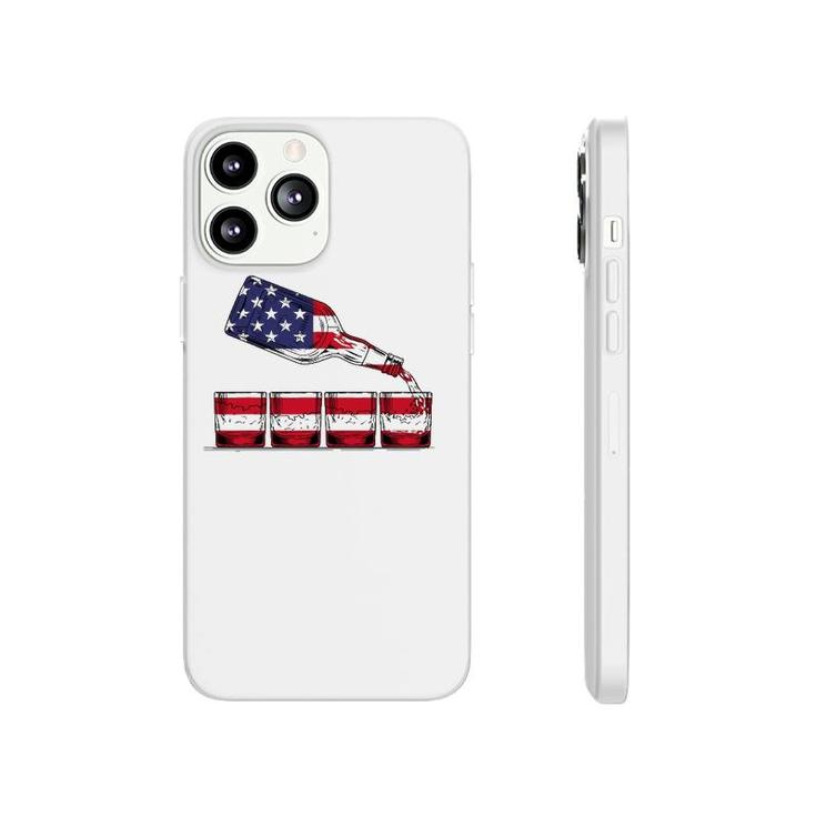Whiskey American Flag Glasses 4Th Of July Men Women Usa Phonecase iPhone
