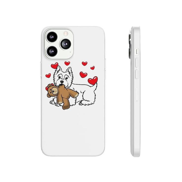 White West Highland Terrier Dog With Stuffed Animal Phonecase iPhone