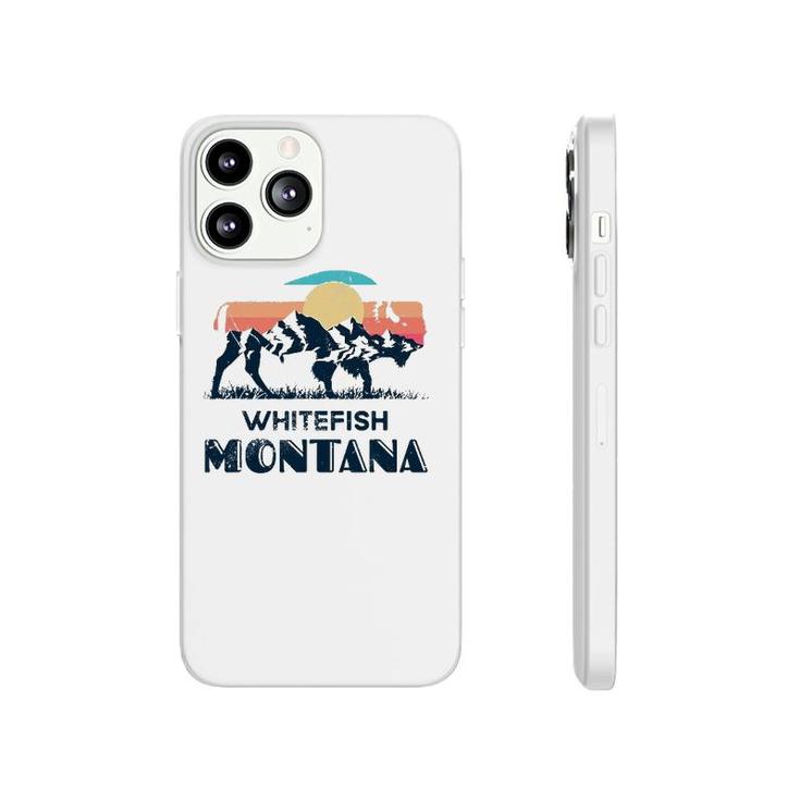Whitefish Montana Vintage Hiking Bison Nature Phonecase iPhone