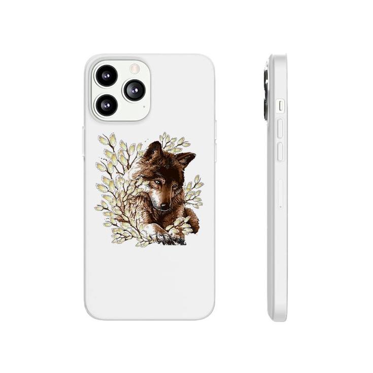 Wolf Flower Brown Phonecase iPhone