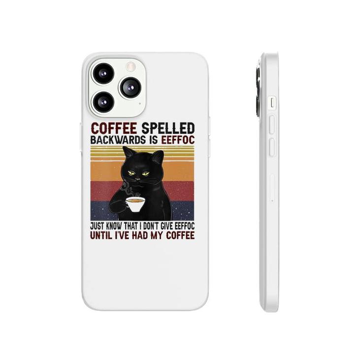 Womens Coffee Spelled Backwards Is Eeffoc Cats Drink Coffee Phonecase iPhone