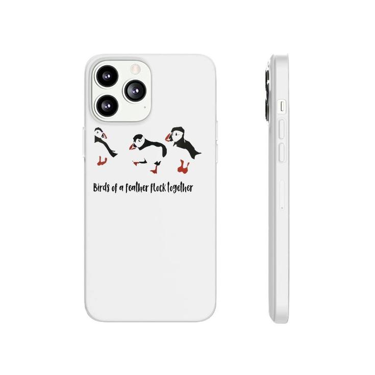 Womens Cute Birds Of A Feather Flock Together Playful Puffins  Phonecase iPhone