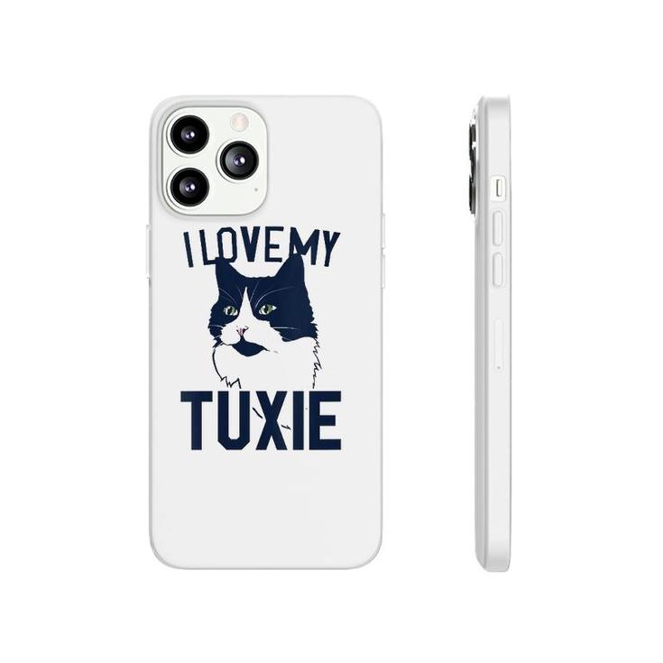 Womens I Love My Tuxie Tuxedo Cat Art V Neck Phonecase iPhone