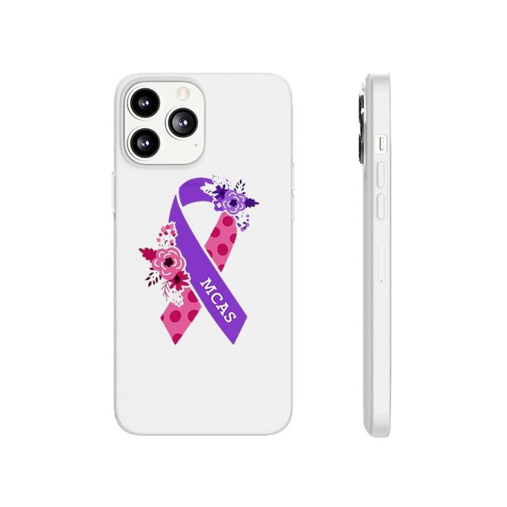 Womens Mcas Mast Cell Activation Syndrome Awareness Ribbon Pocket V-Neck Phonecase iPhone