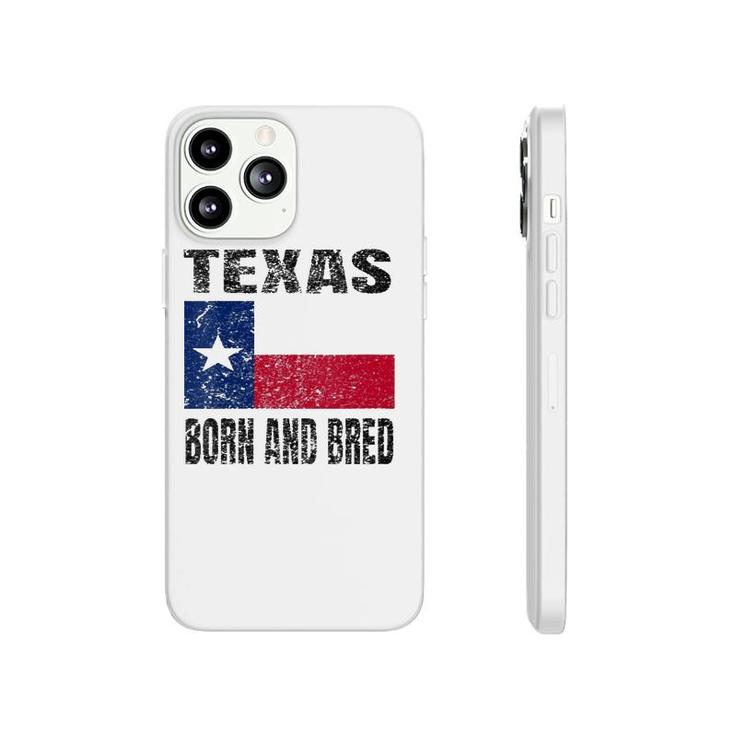 Womens Texas Born And Bred - Vintage Texas Flag V-Neck Phonecase iPhone