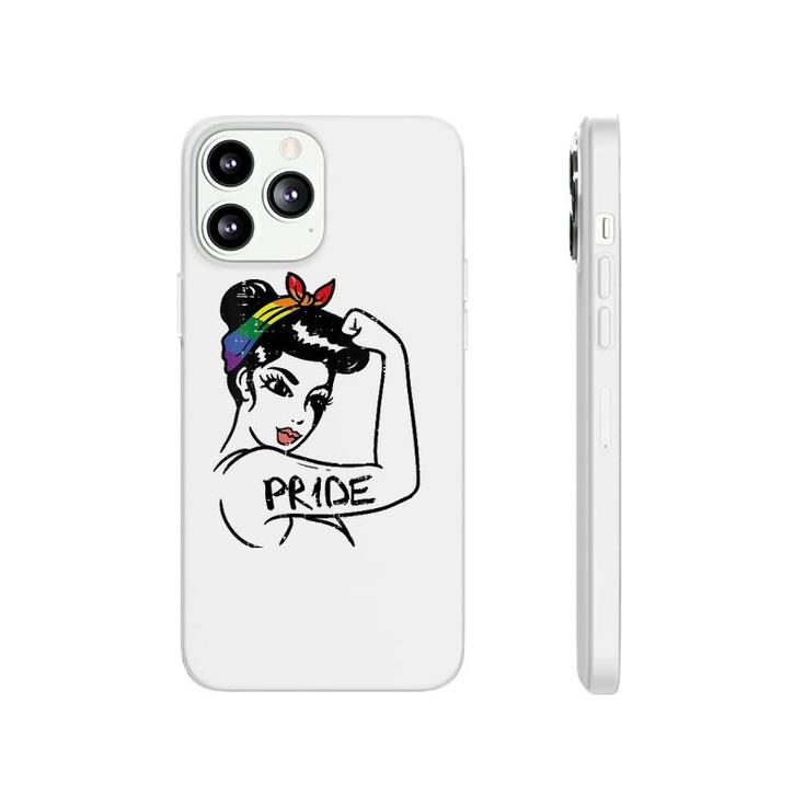 Womens Unbreakable Strong Woman Rainbow Gay Pride Lgbt Women Gift V-Neck Phonecase iPhone