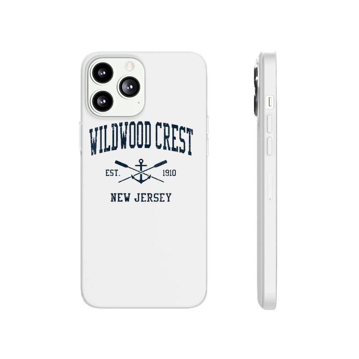 Womens Wildwood Crest Nj Vintage Navy Crossed Oars & Boat Anchor V-Neck Phonecase iPhone
