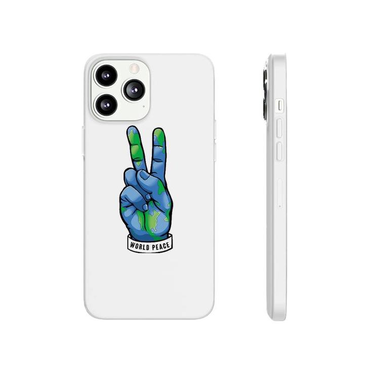 World Peace Earth Day Awareness Peace Sign Hand Gesture Phonecase iPhone