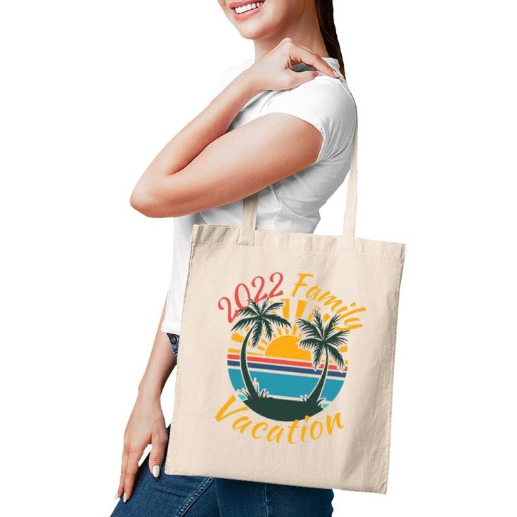 2022 Family Vacation Beach Sunset Summer Palm Trees Tote Bag