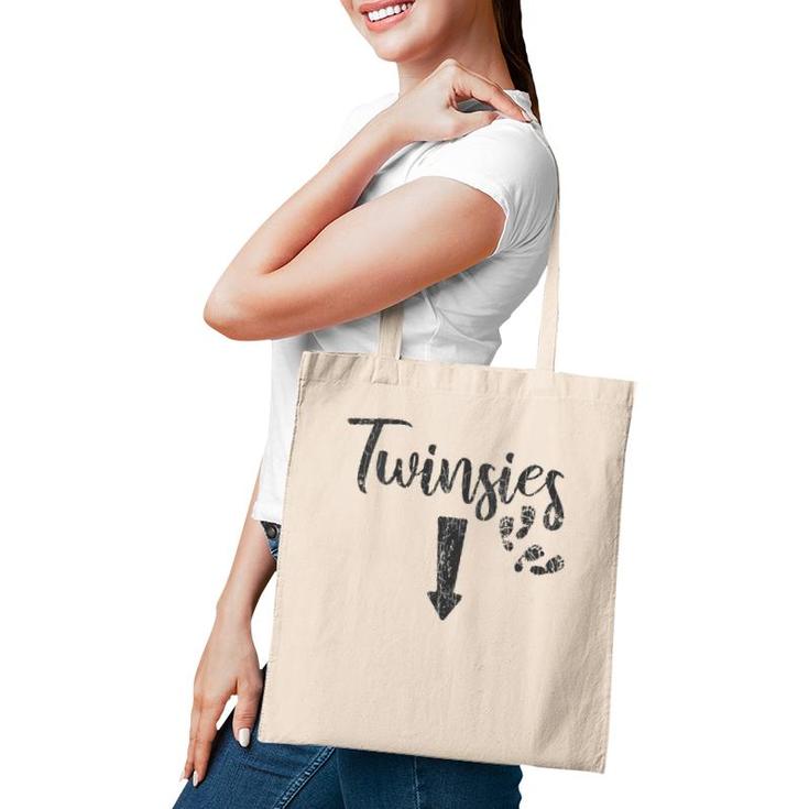 Womens Twinsies Funny Twins Pregnancy Announcement Tote Bag