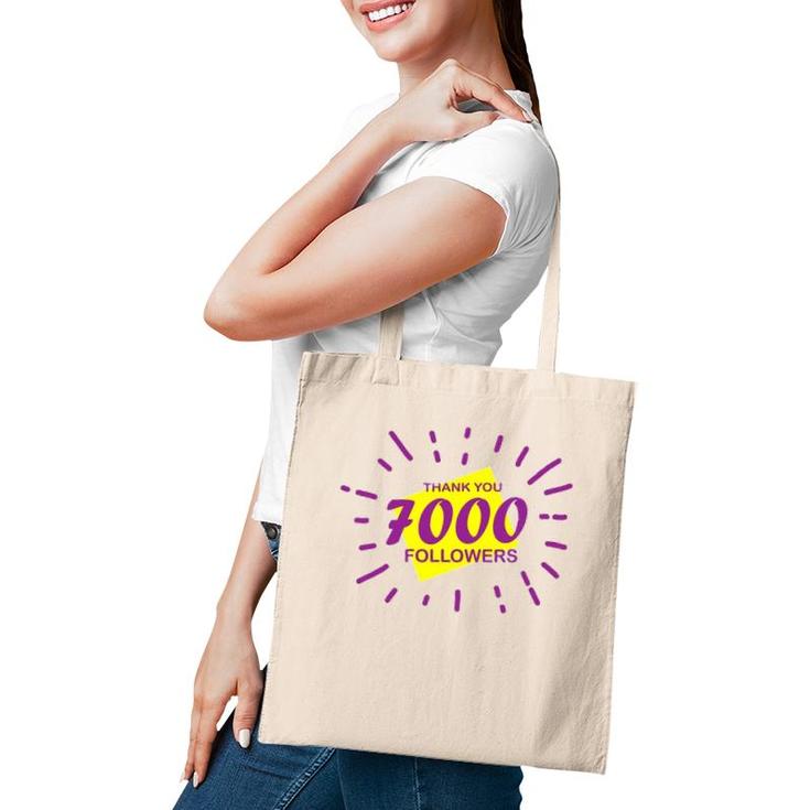 7000 Followers Thank You, Thanks Or Congrats For Achievement Tote Bag