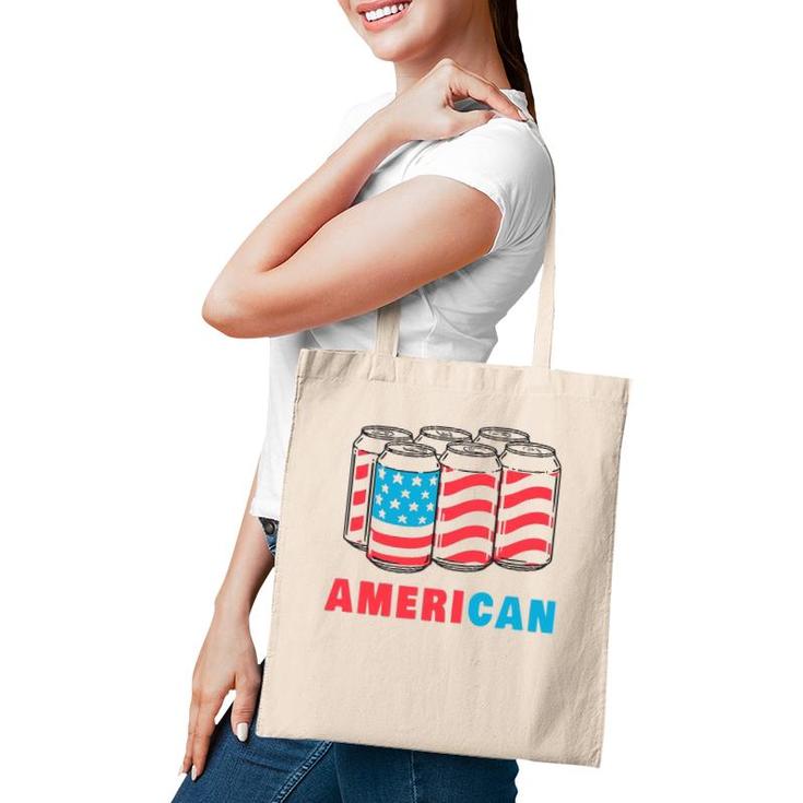 American Funny 4Th Of July Beer Patriotic Usa Flag Merica Tote Bag