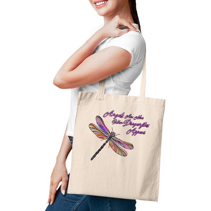 Angels Appear When Dragonflies Are Near - Gift  Tote Bag