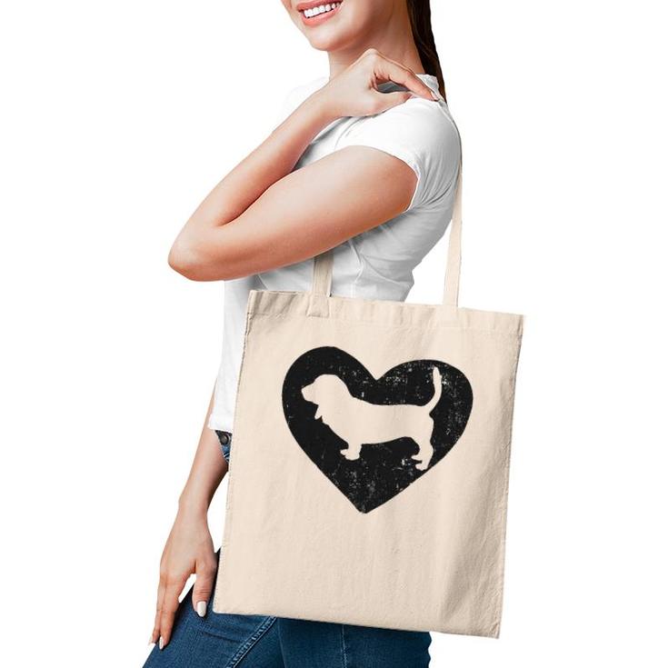 Basset Hound Dog Lover Heart Tote Bag