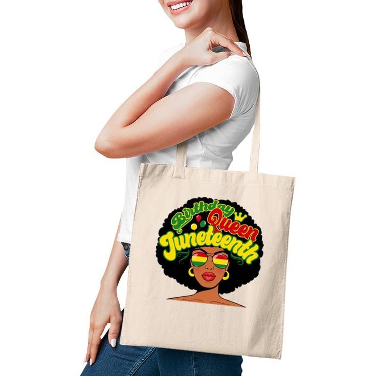 Birthday Queen Juneteenth Pride Black History Afro-American Tote Bag