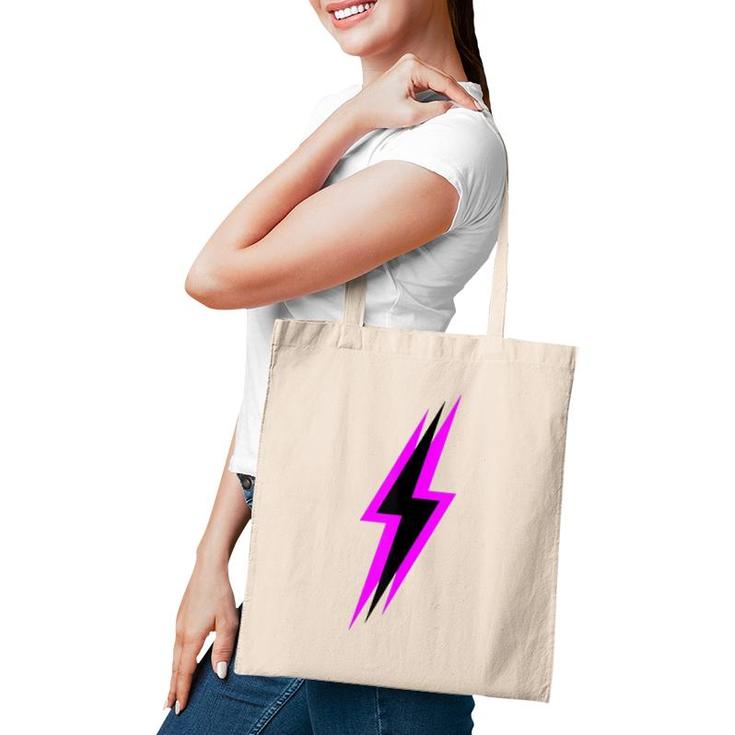 Black And Purple Lightning Bolt Tote Bag