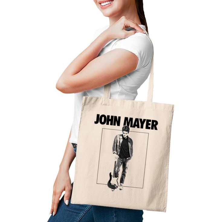 Black And White Johns Mayer Face Beautiful Design Art Music Tote Bag