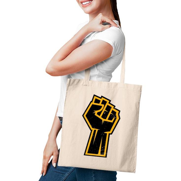 Black History Month African American Golden Protest Fist Tote Bag