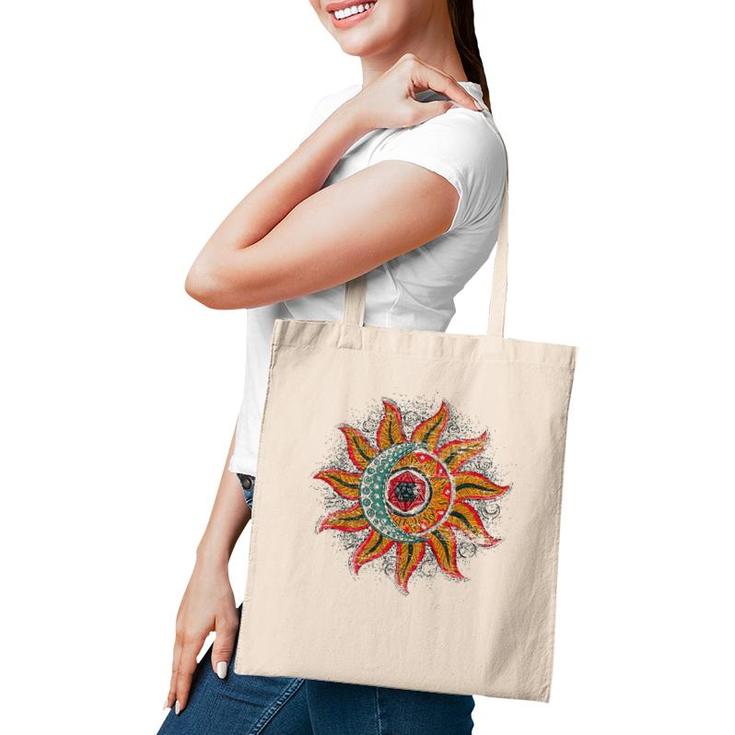 Boho Outer Space Sun Crescent Moon Universe Astronomy Tote Bag