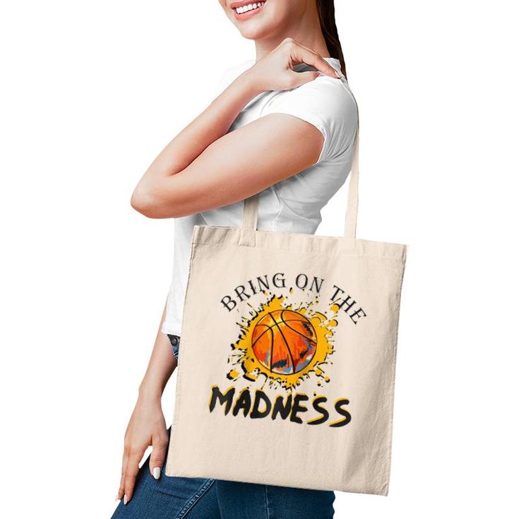 Bring On The Madness College March Basketball Madness Raglan Baseball Tee Tote Bag
