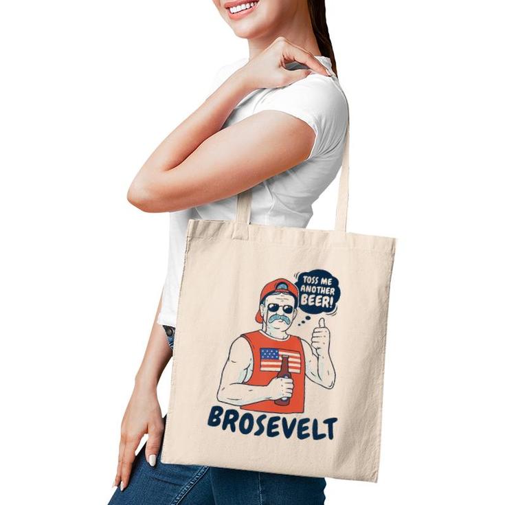 Brosevelt Teddy Roosevelt Bro With A Beer 4Th Of July Tank Top Tote Bag