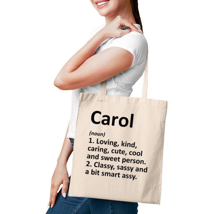Carol Definition Personalized Name Funny Birthday Gift Idea Tote Bag