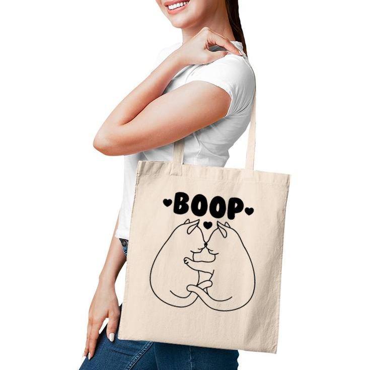 Cats Booping Noses Funny Cat Boop Tote Bag