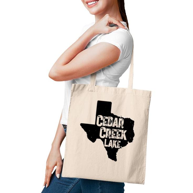 Cedar Creek Lake State Outline Texas Tote Bag