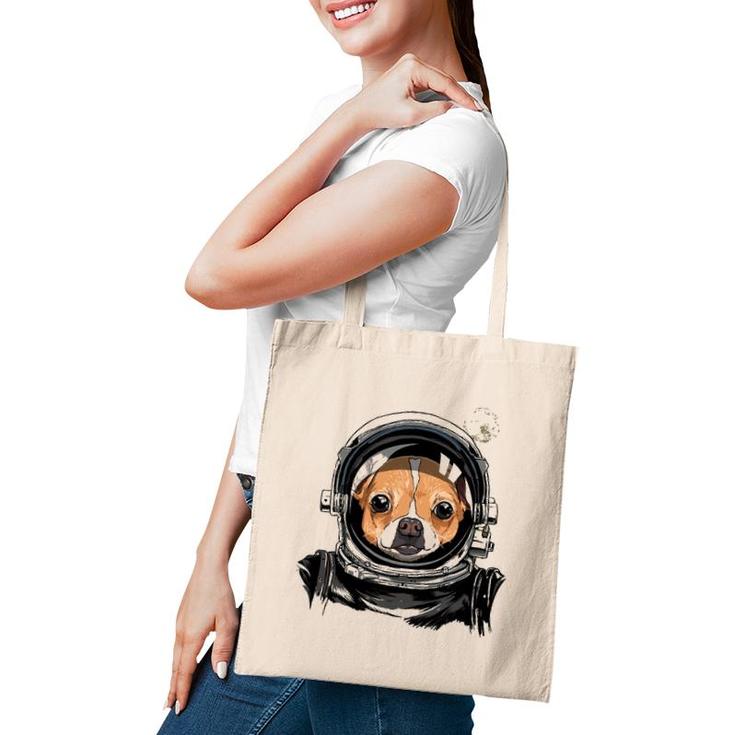 Chihuahua Dog Astronaut Space Exploration Astronomy Lover Tote Bag