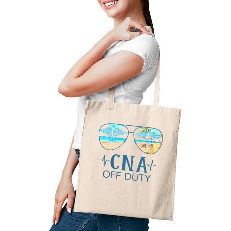 Cna Off Duty Nurse Caduceus Summer Vacation Beach Sunglasses Heartbeat Tote Bag