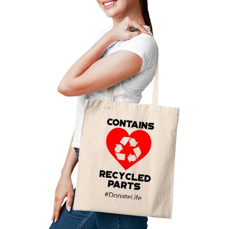 Contains Recycled Parts Heart Transplant Recipients Design Tote Bag